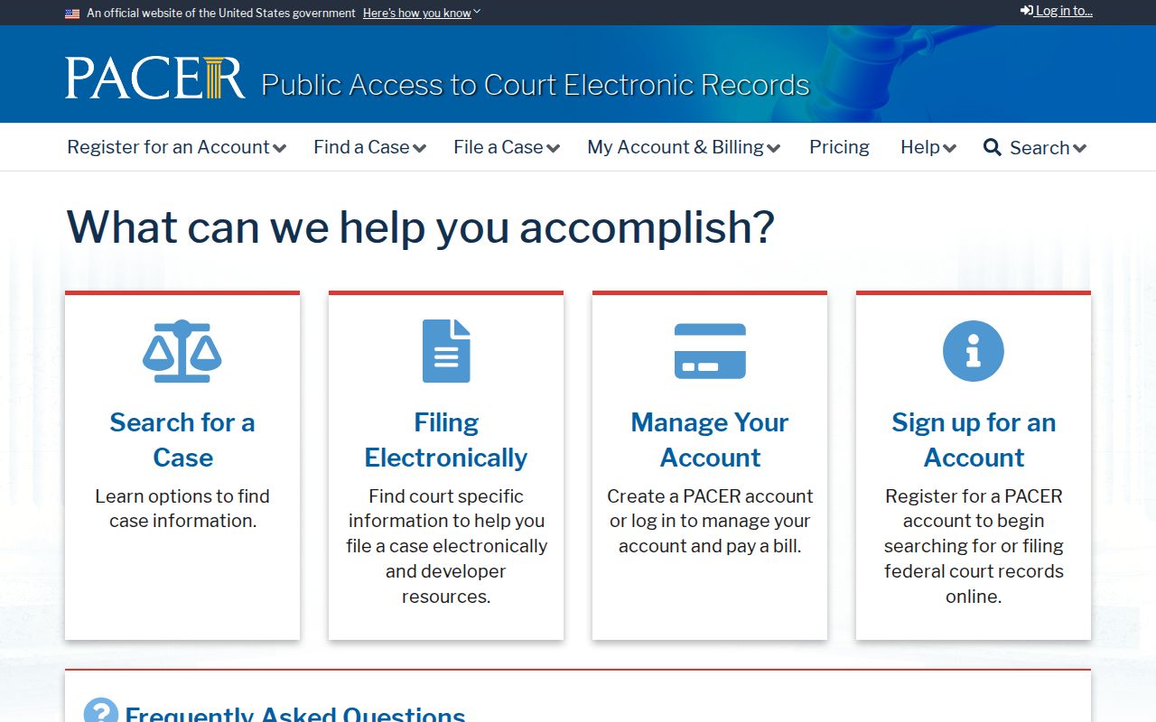 Adams County federal criminal court case access through PACER