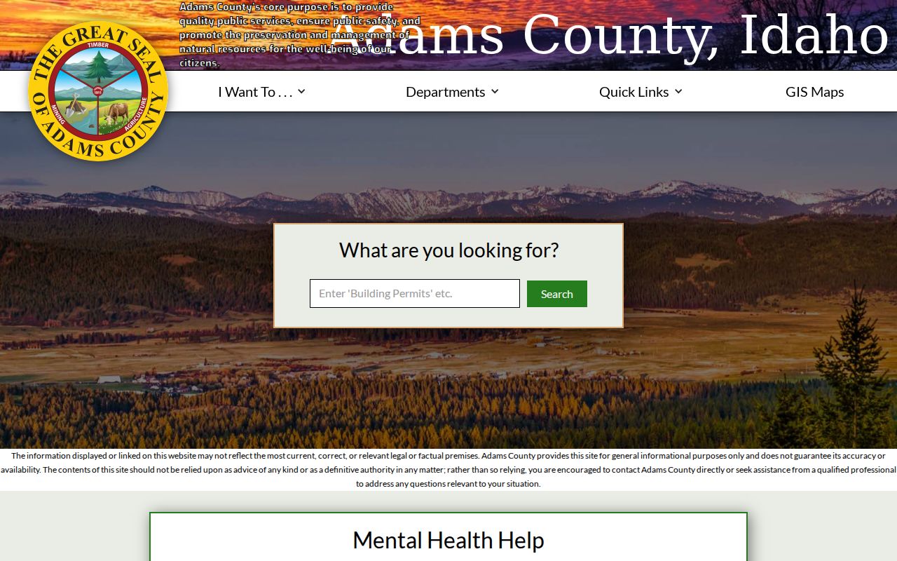 Adams County criminal history offices in the county directory