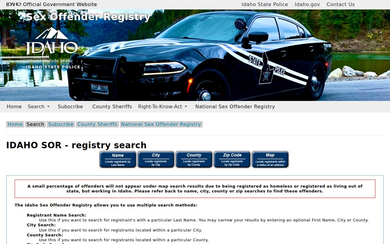 Adams County sex offender registry search tabs
