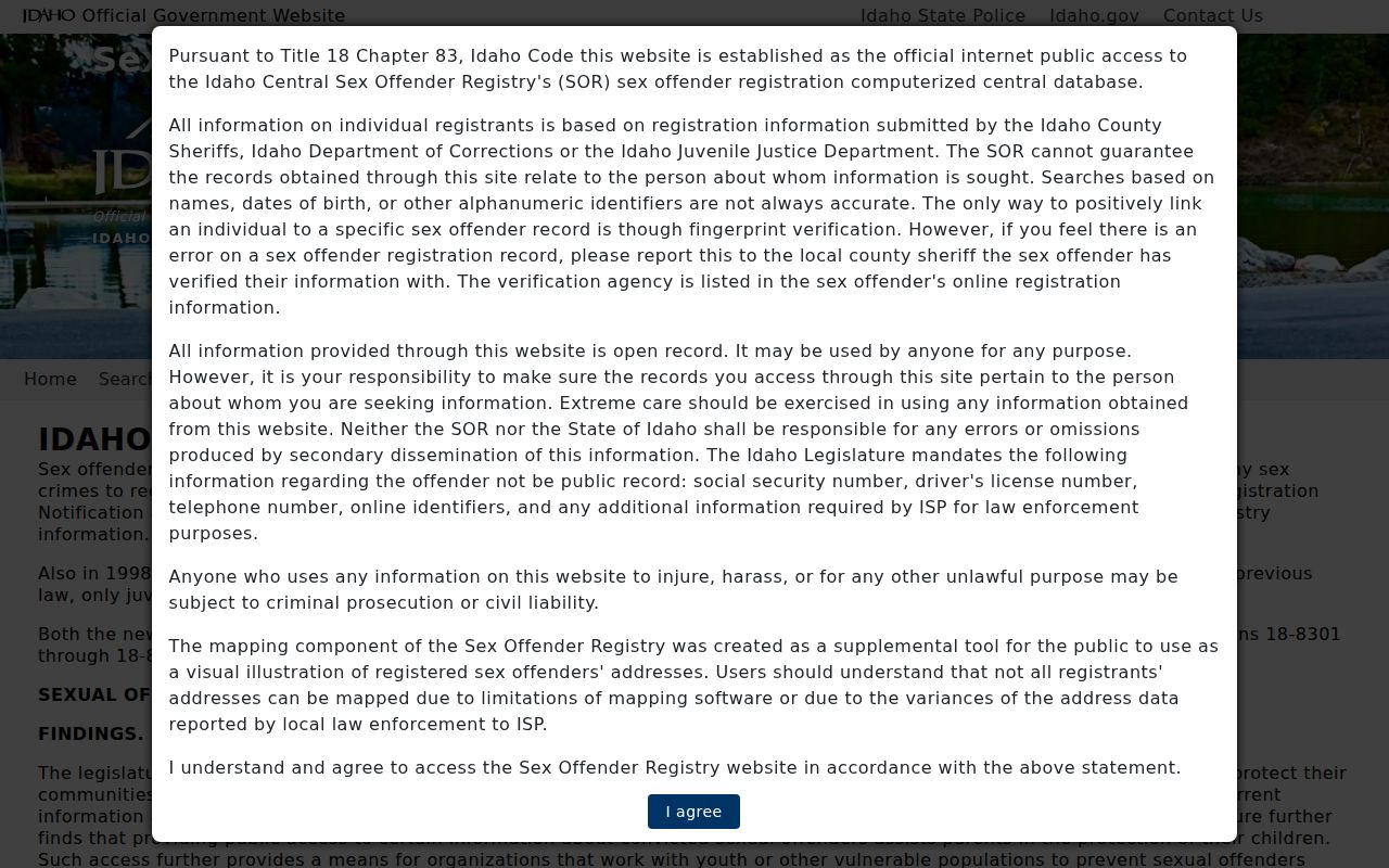 Adams County sex offender registry lawful use notice